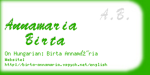 annamaria birta business card